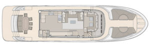 MCY 76 Skylounge Main Deck Gallery aft