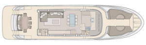MCY 76 Skylounge Main Deck Gallery forward